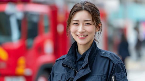 アジア人女性消防士01 アジア人女性消防士01の写真