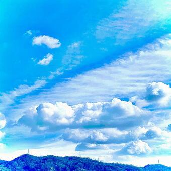 Blue sky, naturalmente, paisaje, verano, JPG