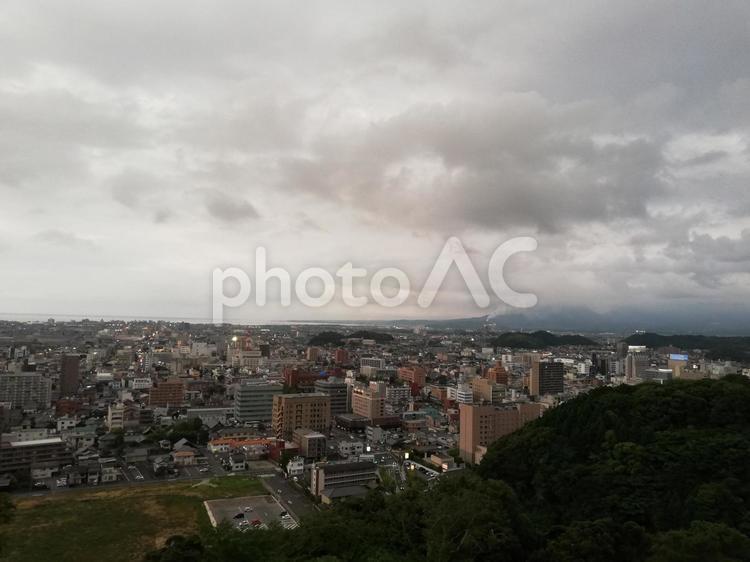米子城跡本丸からの眺め07 米子城,米子城跡,本丸の写真素材