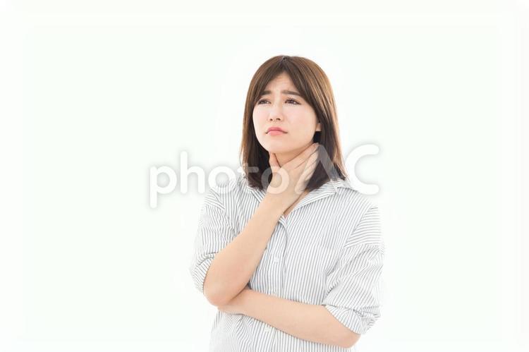 若い女性　ネガティブイメージ　風邪 風邪,女性,人物の写真素材