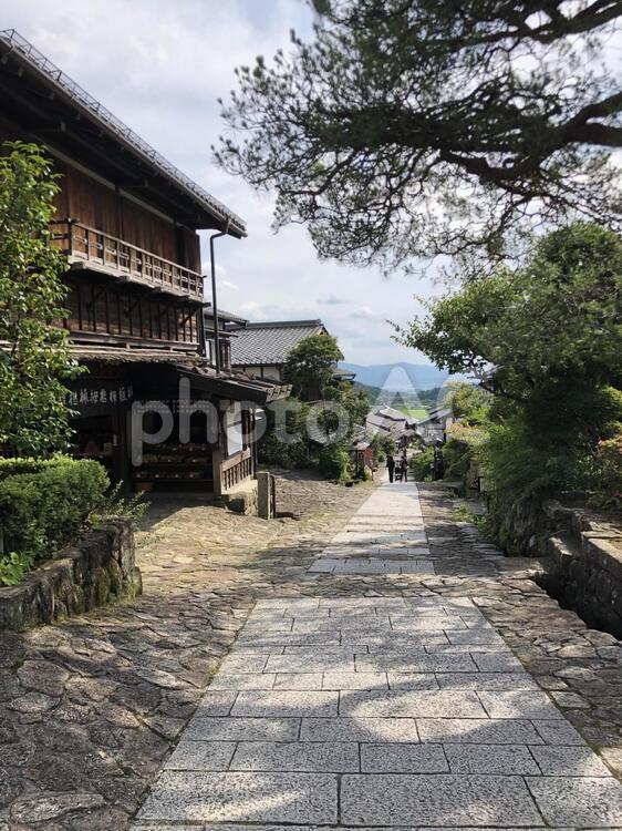 お宿街(旧) 木,建築,ビルの写真素材