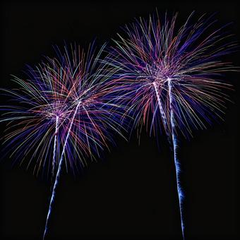 カラフルな花火 カラフルな花火の写真