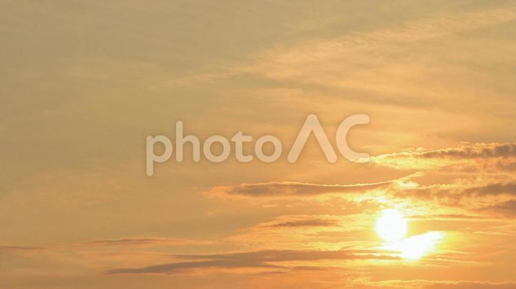 御前崎海岸から望む夏の夕焼け空 夕焼け,夕日,サンセットの写真素材