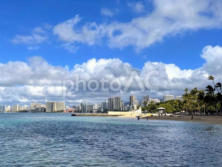 青い海！青い空！常夏のハワイ旅行。 ハワイ,ワイキキ,ホノルルの写真素材
