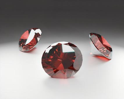 赤く輝く宝石の白背景３Dレンダリング 宝石,ブリリアントカット,カットの写真素材