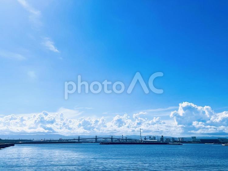 松下海岸から見る小名浜港 福島県,いわき市,小名浜の写真素材