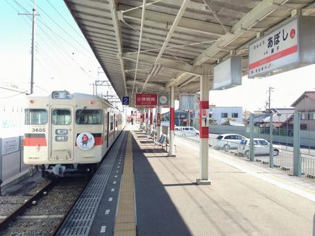 山陽電鉄山陽網干駅 山陽電鉄,私鉄,ローカル線の写真素材