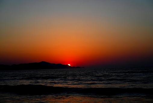 京丹後 夕日が浦 05 夕日,日没,海の写真素材