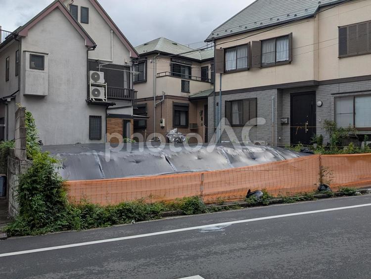 都会の住宅街の空き地 空き地,住宅街,更地の写真素材