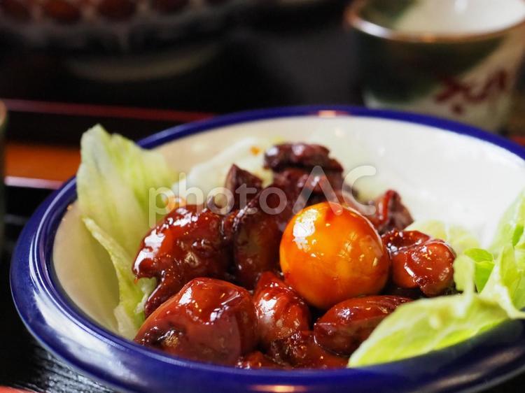 山梨の郷土料理【鳥もつ煮】 鳥もつ煮,鳥モツ,b級グルメの写真素材