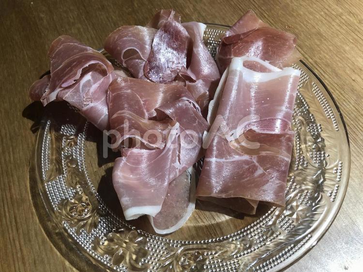 イタリア産の生ハム、プロシュート プロシュート,生ハム,ハムの写真素材
