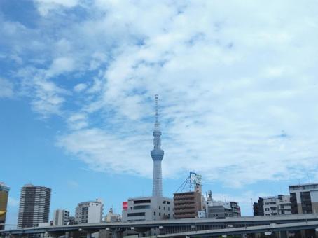 雲に包まれるスカイツリー 雲に包まれるスカイツリー 空,青空,雲の写真素材