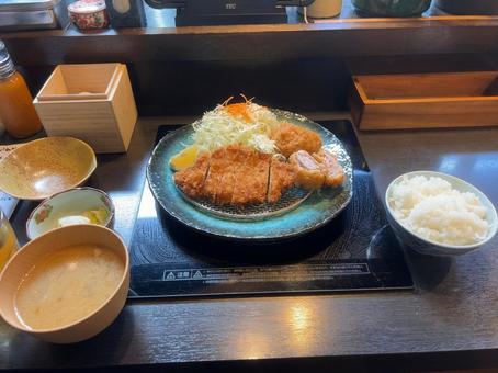 揚げ物 定食,とんかつ,揚げ物の写真素材