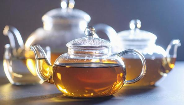 ガラスのティーポットの写真