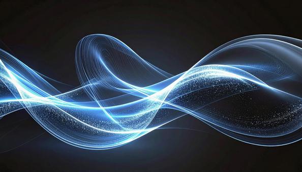 青い光の波 抽象背景の写真