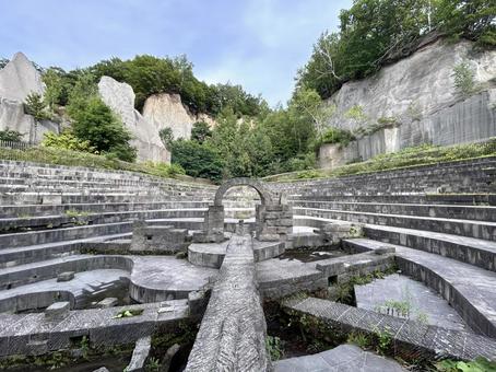 石山緑地 石山緑地 札幌軟石,軟石,石の写真素材