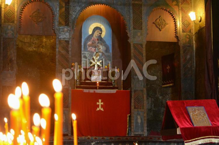 アルメニア・セヴァン修道院の祭壇 セヴァナバンク,セヴァナバンク修道院,セヴァン修道院の写真素材