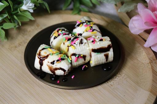 チョコバナナ チョコバナナ 食べ物,食品,食物の写真素材