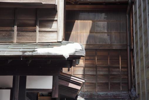 雪の金沢茶屋街 金沢,茶屋街,冬の写真素材