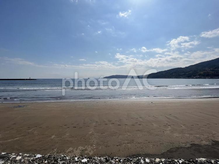宇佐美海岸 海,海景,風景の写真素材