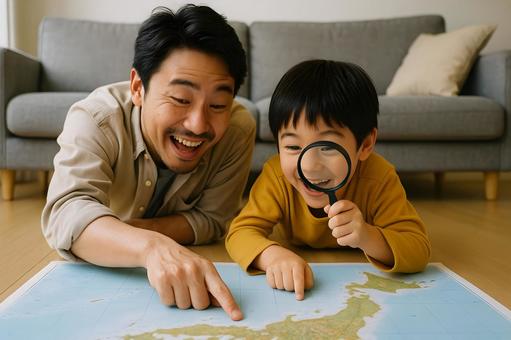 地図で親子の冒険計画 地図で親子の冒険計画の写真