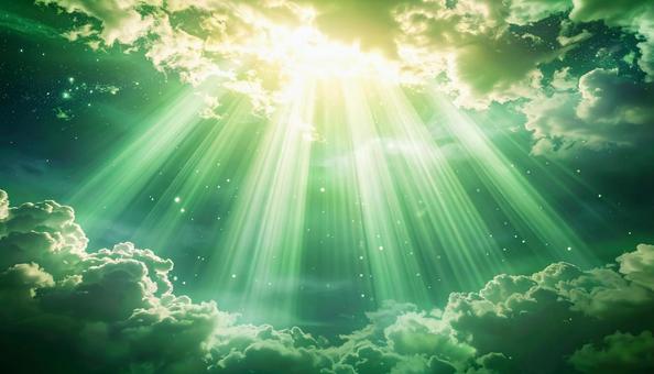緑に輝く幻想的な光 緑に輝く幻想的な光の写真