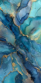 紺碧と金色が織りなすマーブル模様の写真
