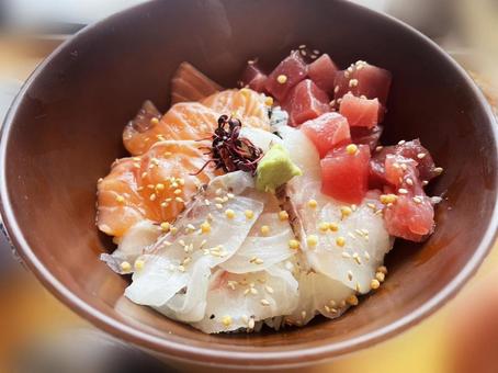 海鮮丼 海鮮丼 海鮮丼,海鮮,どんぶりの写真素材