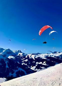 冬のアルプスと青空の絶景 青空,空,青い空の写真素材