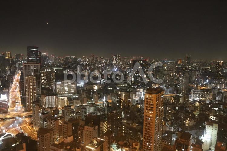 東京タワーから臨む大都会の夜景 東京タワー,夜景,森ビルの写真素材