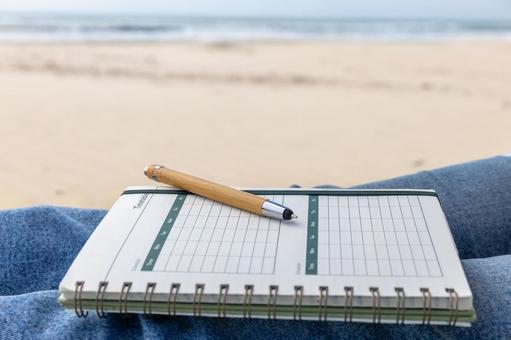 Photo, note, record, pen, 