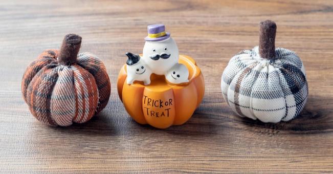 ハロウィン(チェック布)1 ハロウィン(チェック布)1 ハロウィン,秋,かぼちゃおばけの写真素材