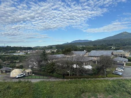 秋空 晴れ,青空,鱗雲の写真素材