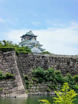 大阪城 石垣 堀 大阪城 石垣 堀の写真