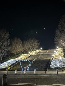 西山公園　クリスマス　イルミネーション クリスマス,イルミネーション,ハートの写真素材