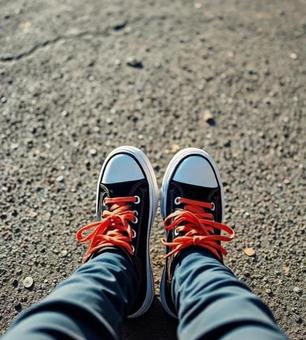 Photo, shoes, leg, ground, 