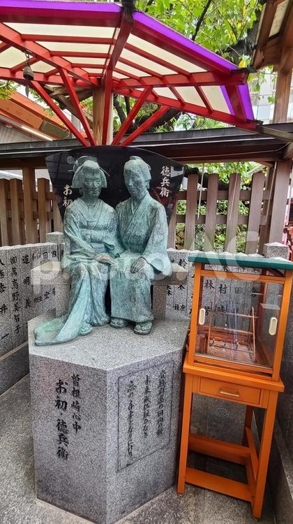 お初天神　お初と徳兵衛の像 お初天神,露天神社,お初の写真素材