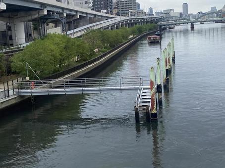 隅田川 船着場 隅田川 船着場 隅田川,川,船着場の写真素材