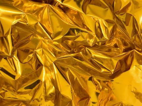 金紙のクシャクシャ背景 金紙,金色,ゴールドの写真素材