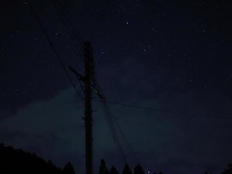 星空と電柱 星空と電柱の写真