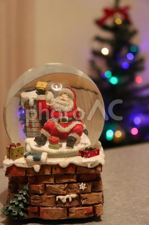 クリスマスのスノードーム スノードーム,クリスマス,クリスマスツリーの写真素材