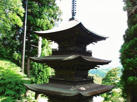 長野県-大法寺-国宝-三重塔 長野県-大法寺-国宝-三重塔 大法寺,寺,一乗山の写真素材