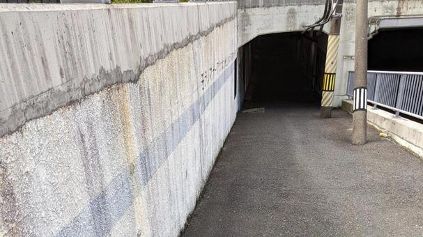静寂のトンネル入口 トンネル,コンクリート,通路の写真素材