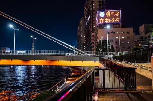 新大橋　夜景　2025年 新大橋,江東区,隅田川の写真素材