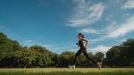 公園の道を走る男性アスリート ランニング,ジョギング,男性の写真素材