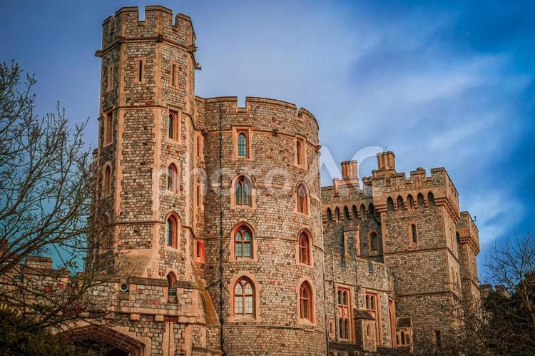 ウィンザー城の美しい塔 ウィンザー城,イギリス,塔の写真素材