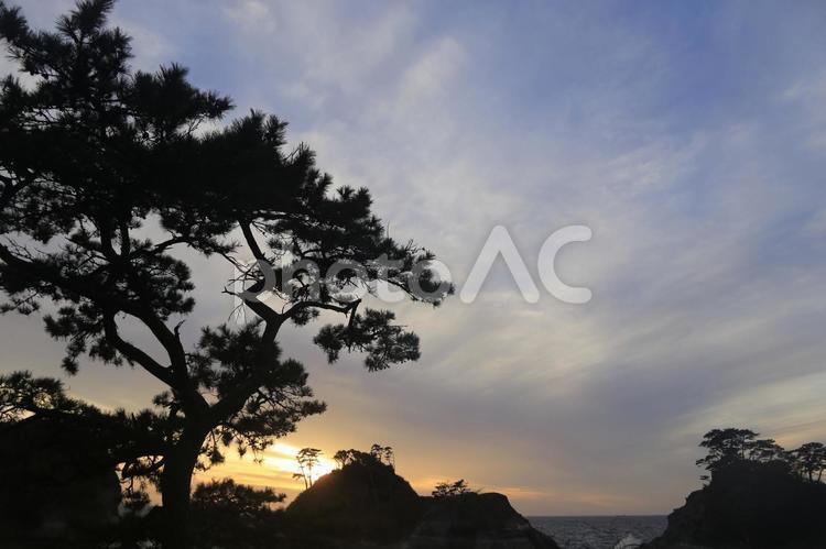 西伊豆町堂ヶ島の美しい夕景 美しい夕景,どうがしま,堂ヶ島の写真素材