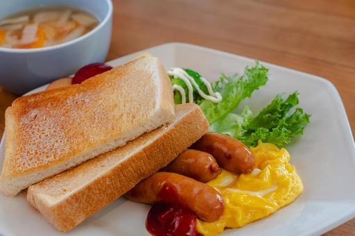 洋風朝食セット 洋風朝食セット 朝食,洋風朝食,トーストの写真素材