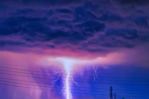 雷 雷 雷,決定的瞬間,天候の写真素材