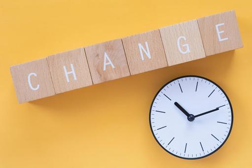 Changes, reforms, improvements | Blocks and clocks labeled "CHANGE" Changes, reforms, improvements | Blocks and clocks labeled "CHANGE"